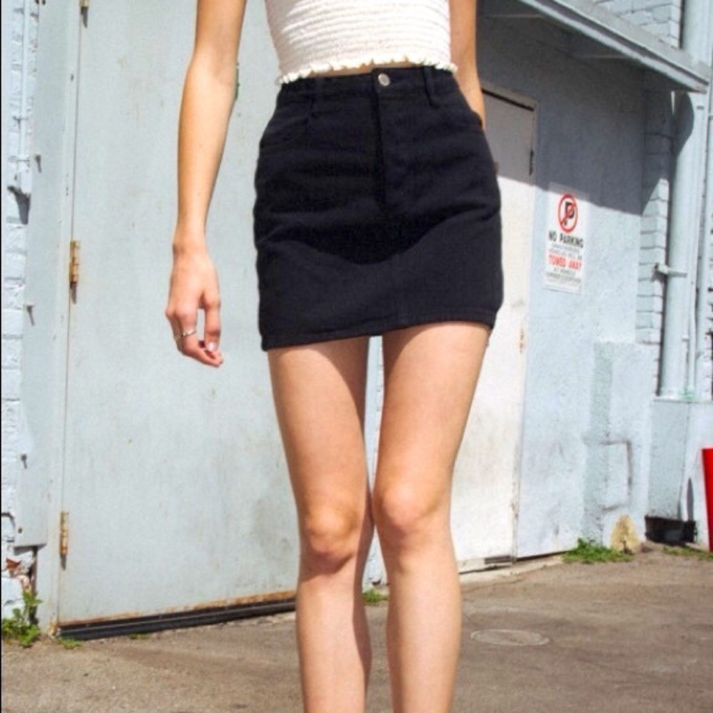 Brandy Melville Black Denim Skirt